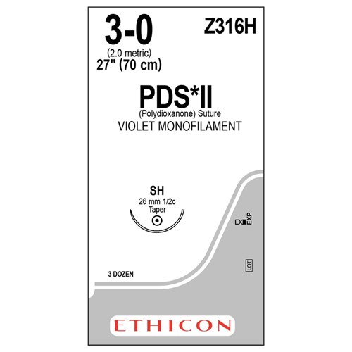 Sutures PDS II Ethicon 3/0 26mm 70cm Violet