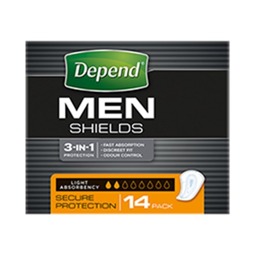 Depend Shields for Men 6 x 14 19069 CTN84