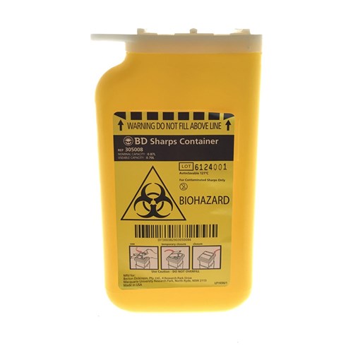 Bio-Hazard Collector B.D. Sharps .87ltr  Insulin 305008