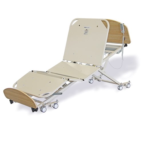 Columnless SafeCare Floor Bed Knee Break Como Beech with Contemporary Ends 900mm x 1940mm SWL 250Kg