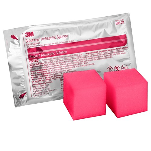 Soluprep Sponge Small Tinted Packs of 2 in a Box 30