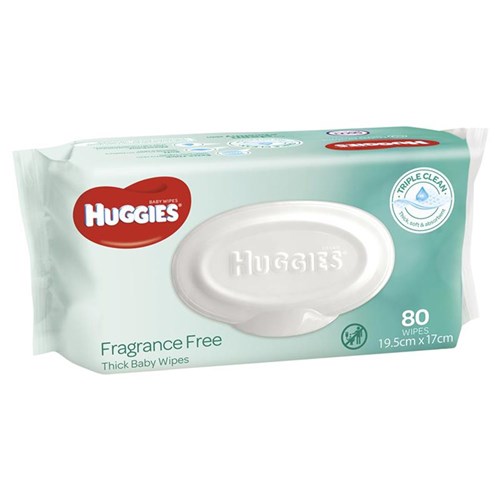 Huggies Baby Wipes Unscented Refills (4 x 80) 24391