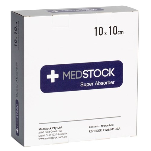 Medstock Super Absorbent Dressing 10 x 10cm B10