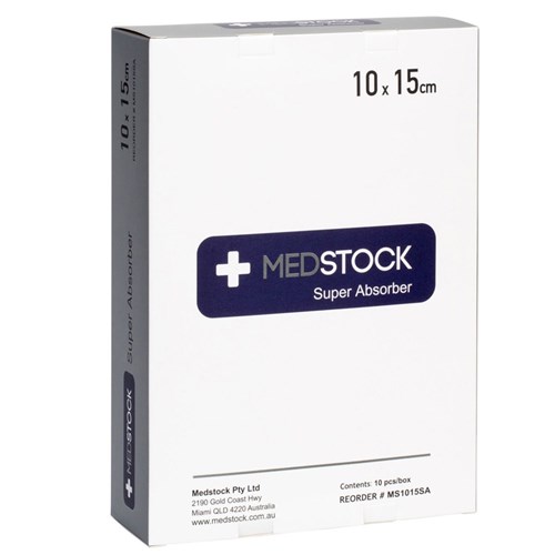 Medstock Super Absorbent Dressing 10 x 15cm B10