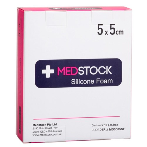 Medstock Silicone Foam Dressing Border Light 5 x 5cm B10