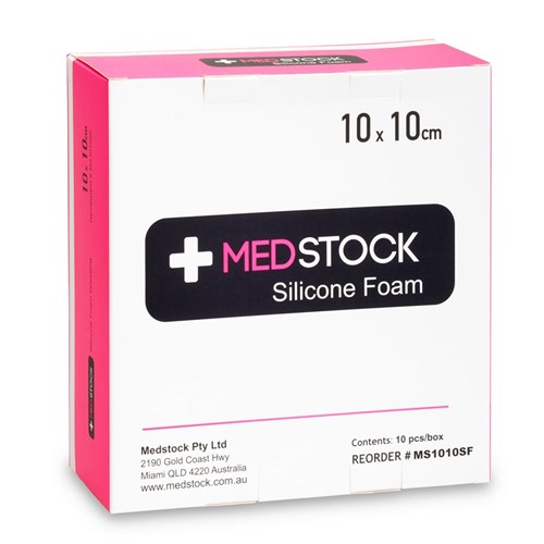 Medstock Silicone Foam Dressing Border 10 x 10cm B10