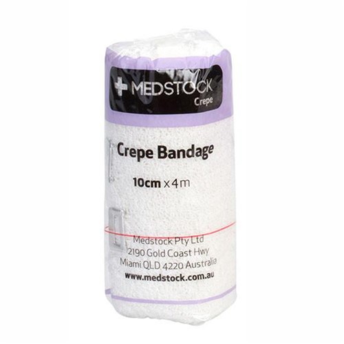 Medstock 100% Cotton Light Crepe Bandage 10cm x 1.6m  