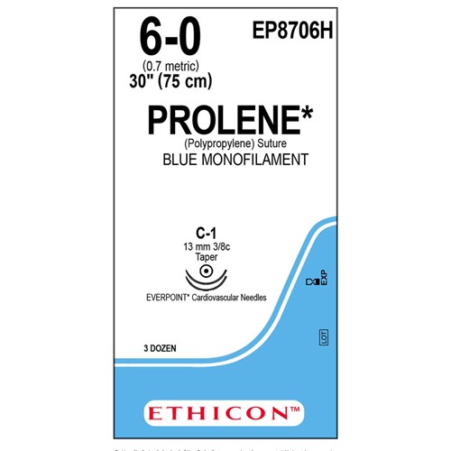 Sutures Prolene 5/0 2xC-1 13mm 3/8Tpr Everpoint 75cmBl BOX36