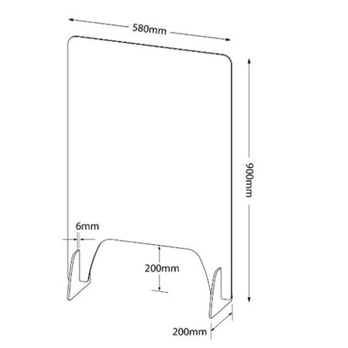 ZenoShield Counter ScreenCS-900mm H x 580mm W