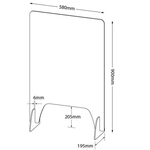 ZenoShield Counter ScreenCS-900mm H x 580mm W